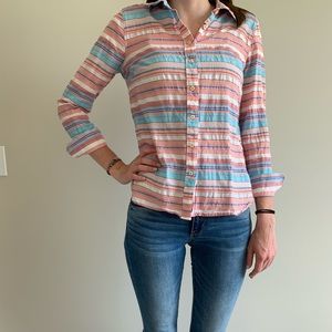Talbots Classic Casual Sunset Stripe Shirt